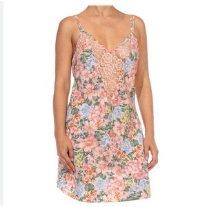 Vtg 90s Victoria’s Secret Gold Label Pink Floral Lace Slip Dress Sz Large Sexy